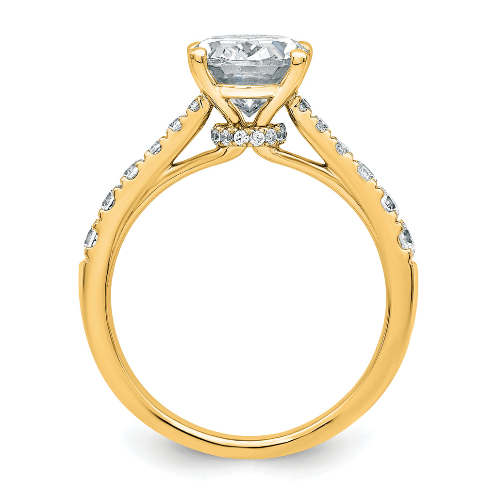 14k 2 1/2 carat Certified Lab Grown Diamond VS+ F+ Oval Complete Engagement Ring