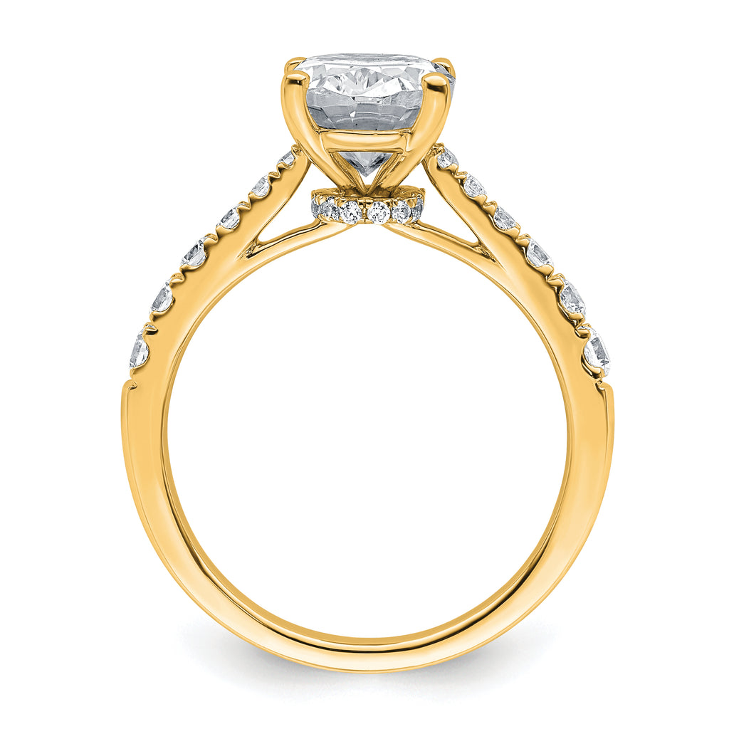 14k 3 carat Certified Lab Grown Diamond VS+ F+ Oval Complete Engagement Ring
