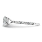 14k White Gold 1 1/3 carat Lab Grown Diamond VS+ F+ Oval Complete Shared Prong Engagement Ring