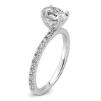 14k White Gold 1 1/3 carat Lab Grown Diamond VS+ F+ Oval Complete Shared Prong Engagement Ring