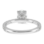 14k White Gold 1 1/3 carat Certified Lab Grown Diamond VS+ F+ Oval Complete Shared Prong Engagement Ring