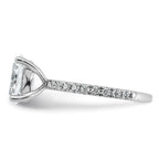 14k White Gold 2 1/3 carat Lab Grown Diamond VS+ F+ Oval Complete Shared Prong Engagement Ring
