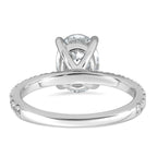 14k White Gold 2 1/3 carat Certified Lab Grown Diamond VS+ F+ Oval Complete Shared Prong Engagement Ring