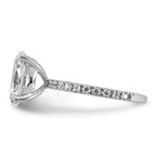 14k White Gold 3 3/8 carat Lab Grown Diamond VS+ F+ Oval Complete Shared Prong Engagement Ring