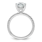 14k White Gold 3 3/8 carat Certified Lab Grown Diamond VS+ F+ Oval Complete Shared Prong Engagement Ring