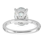 14k White Gold 3 3/8 carat Certified Lab Grown Diamond VS+ F+ Oval Complete Shared Prong Engagement Ring