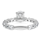 14k White Gold 2 1/2 carat Lab Grown Diamond VS+ F+ Oval Complete Engagement Ring