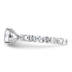 14k White Gold 2 1/2 carat Certified Lab Grown Diamond VS+ F+ Oval Complete Engagement Ring