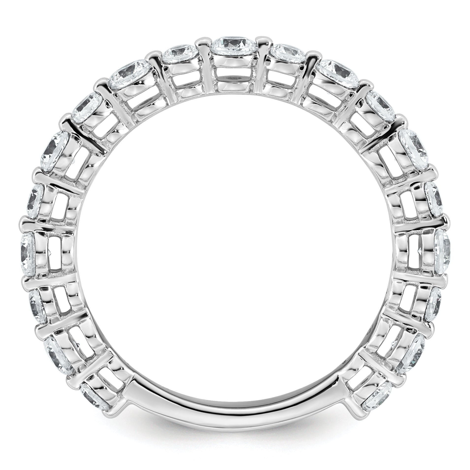 14k White Gold 7/8 carat Lab Grown Diamond VS+ F+ Complete Wedding Band Secondary image