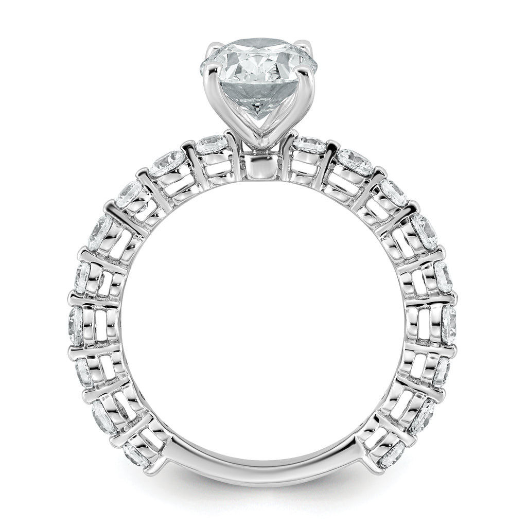 14k White Gold 2 1/3 carat Lab Grown Diamond VS+ F+ Oval Complete Shared Prong Engagement Ring