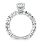 14k White Gold 2 1/3 carat Lab Grown Diamond VS+ F+ Oval Complete Shared Prong Engagement Ring