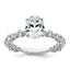 14k White Gold 2 1/3 carat Lab Grown Diamond VS+ F+ Oval Complete Shared Prong Engagement Ring