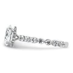 14k WG Lab Grown Dia VS+ F+ Shared Prong Oval Semi-mount Eng Ring