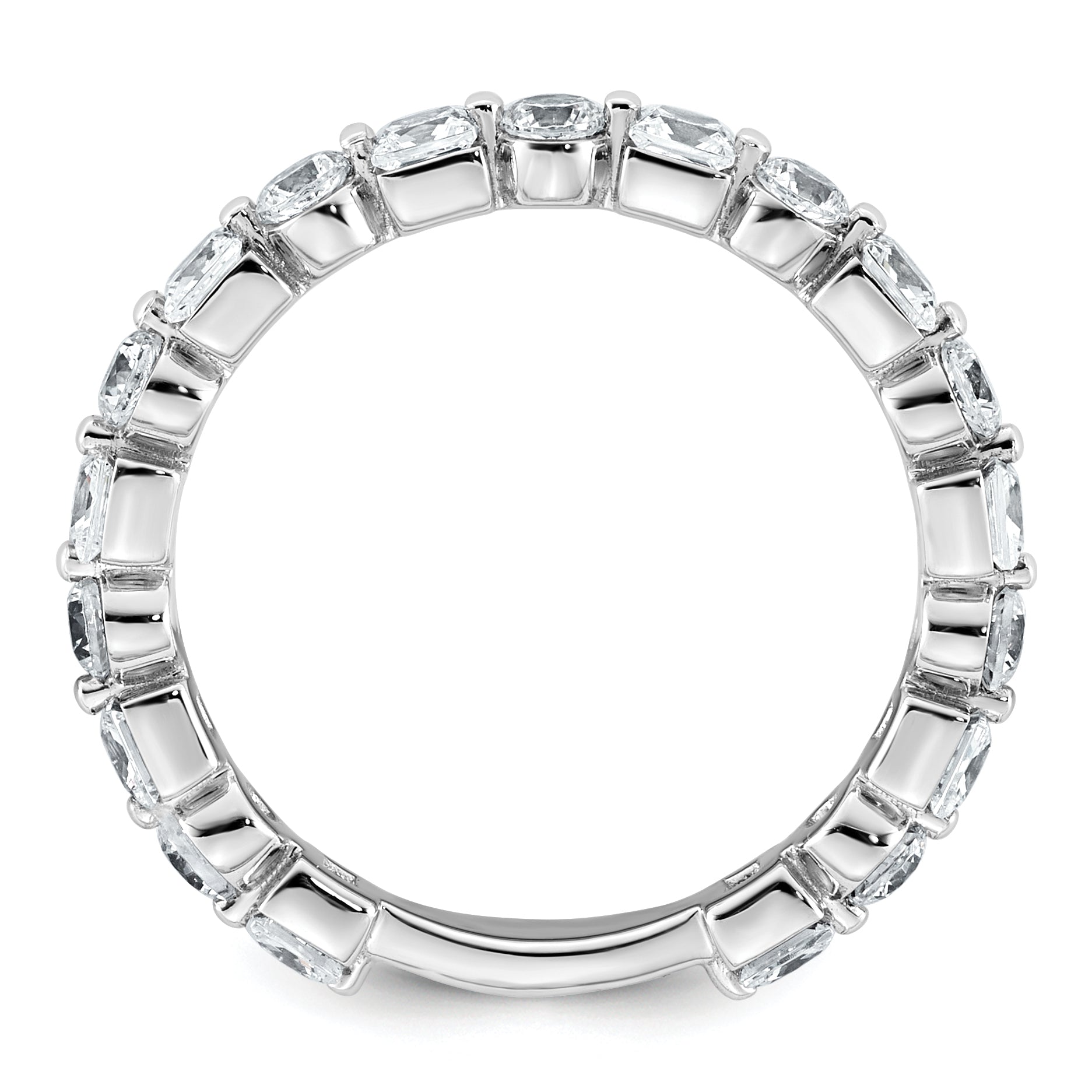 14k White Gold 1 5/8 carat Lab Grown Diamond VS+ F+ Complete Wedding Band Secondary image