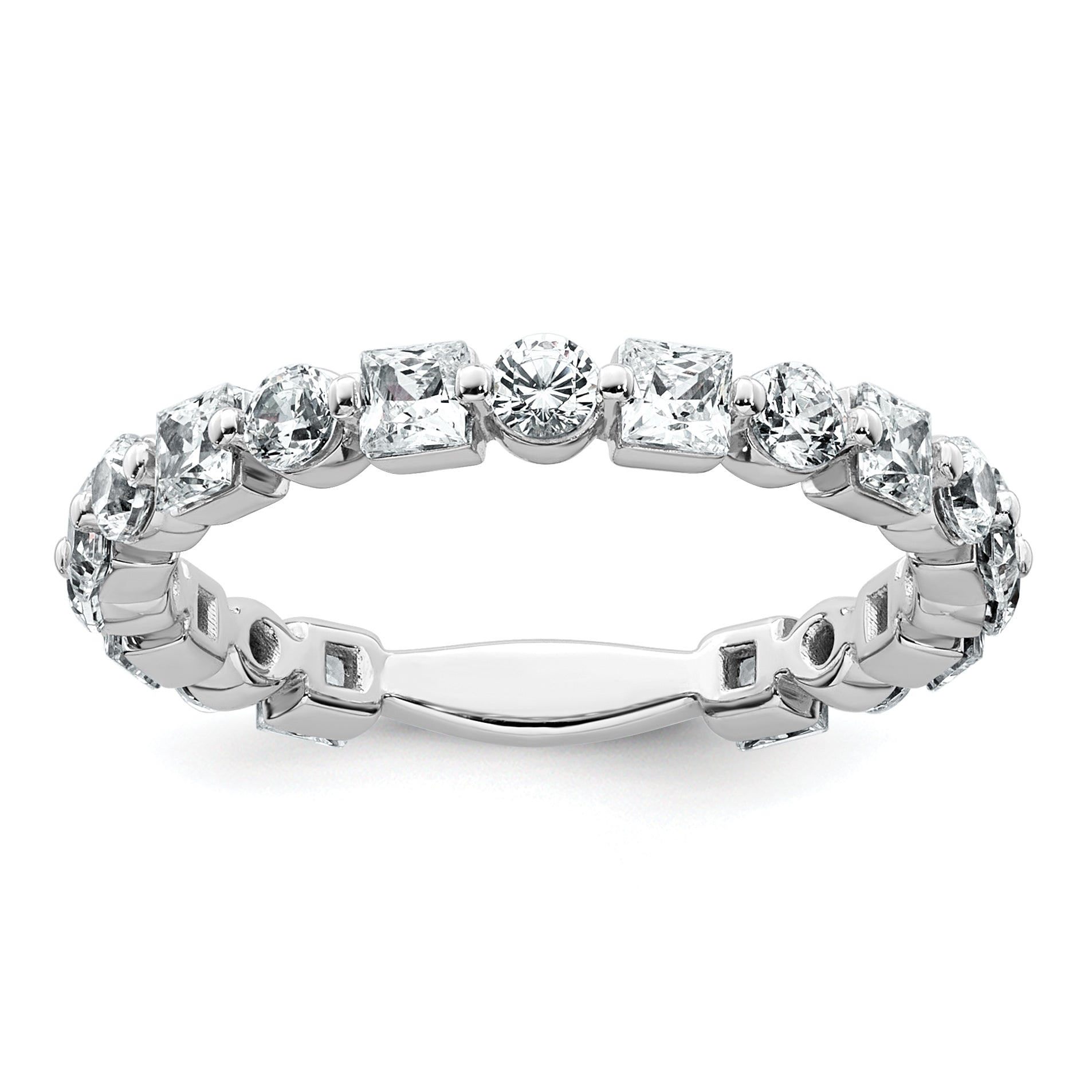 14k White Gold 1 5/8 carat Lab Grown Diamond VS+ F+ Complete Wedding Band