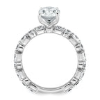 14k White Gold 3 carat Lab Grown Diamond VS+ F+ Oval Complete Engagement Ring