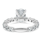 14k White Gold 3 carat Lab Grown Diamond VS+ F+ Oval Complete Engagement Ring