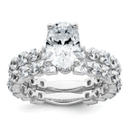 14k White Gold 3 carat Lab Grown Diamond VS+ F+ Oval Complete Engagement Ring