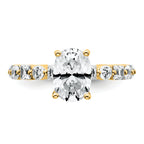 14k 3 carat Lab Grown Diamond VS+ F+ Oval Complete Engagement Ring