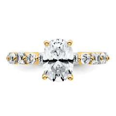14k 3 carat Lab Grown Diamond VS+ F+ Oval Complete Engagement Ring