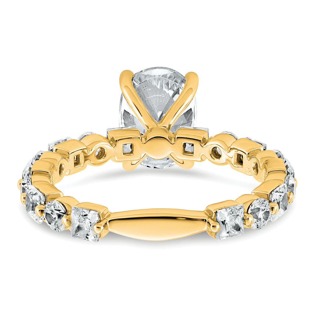 14k 3 carat Lab Grown Diamond VS+ F+ Oval Complete Engagement Ring