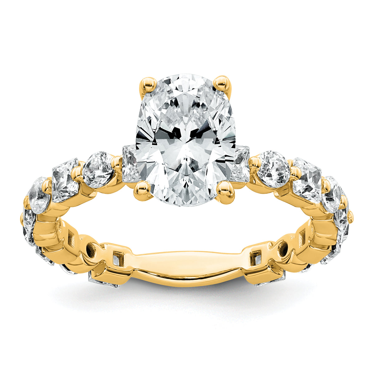14k 3 carat Lab Grown Diamond VS+ F+ Oval Complete Engagement Ring