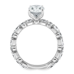 14k White Gold 3 carat Certified Lab Grown Diamond VS+ F+ Oval Complete Engagement Ring