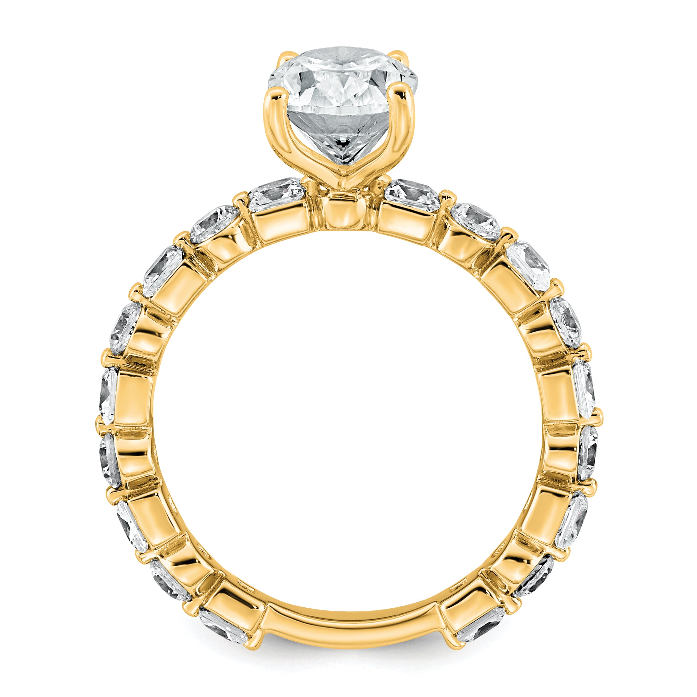14k 3 carat Certified Lab Grown Diamond VS+ F+ Oval Complete Engagement Ring