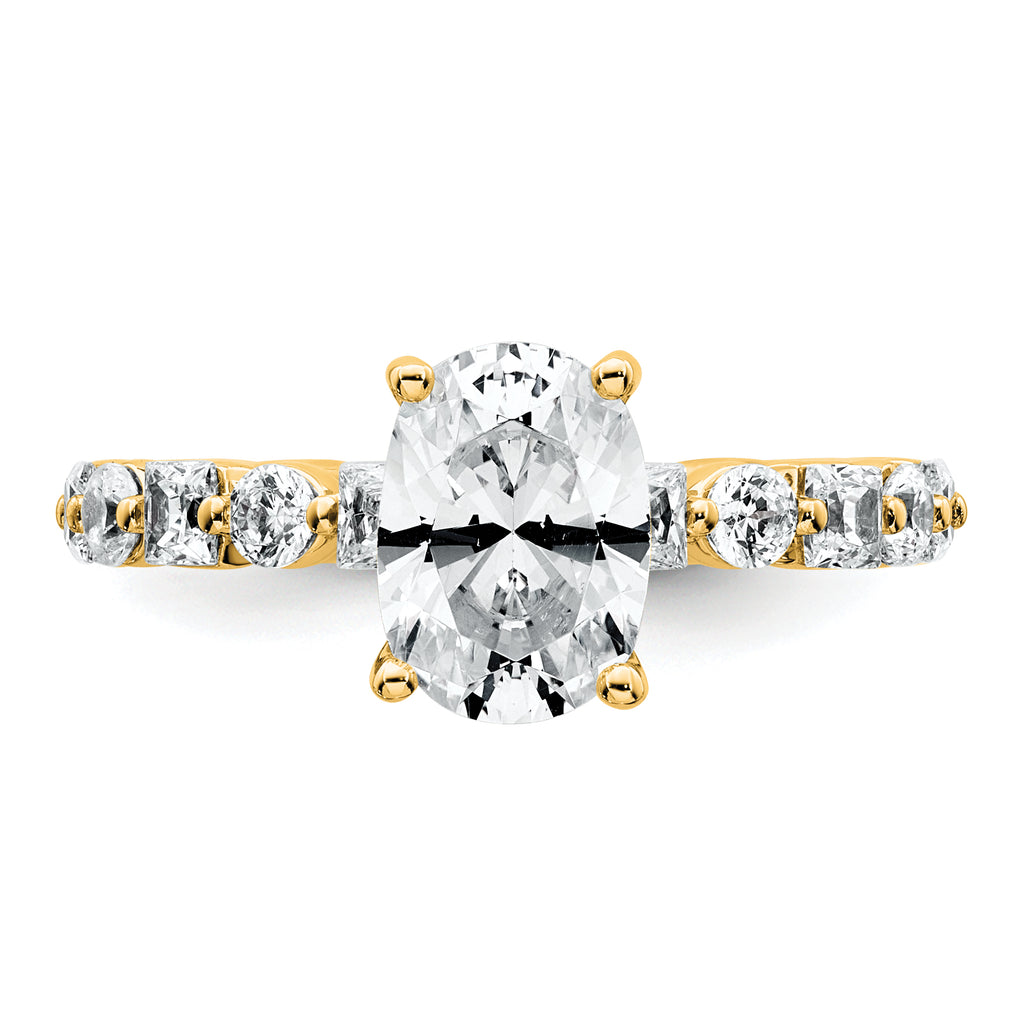 14k 3 carat Certified Lab Grown Diamond VS+ F+ Oval Complete Engagement Ring
