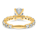 14k 3 carat Certified Lab Grown Diamond VS+ F+ Oval Complete Engagement Ring