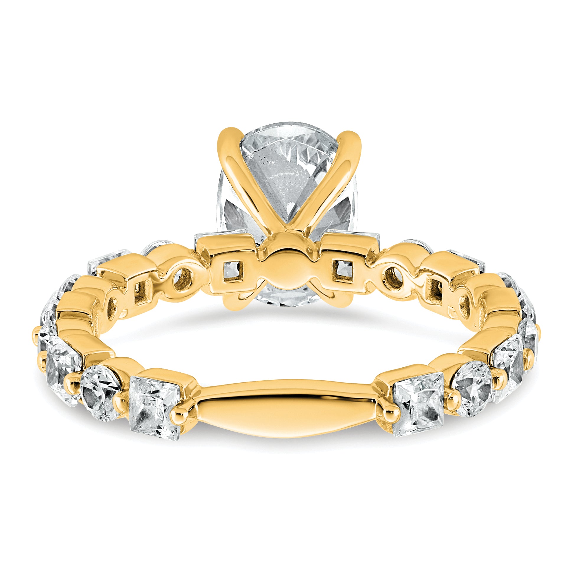 14k 3 carat Certified Lab Grown Diamond VS+ F+ Oval Complete Engagement Ring