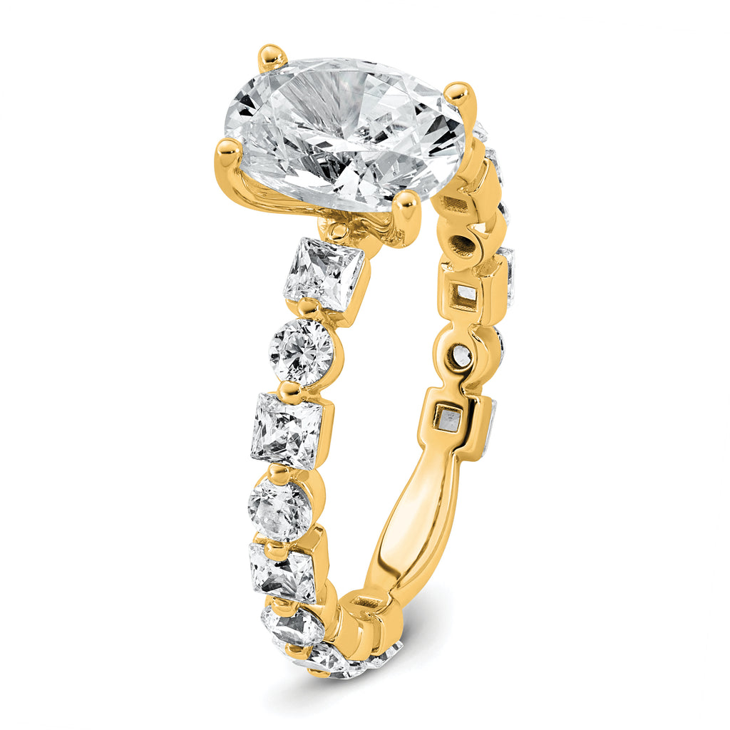 14k 3 carat Certified Lab Grown Diamond VS+ F+ Oval Complete Engagement Ring