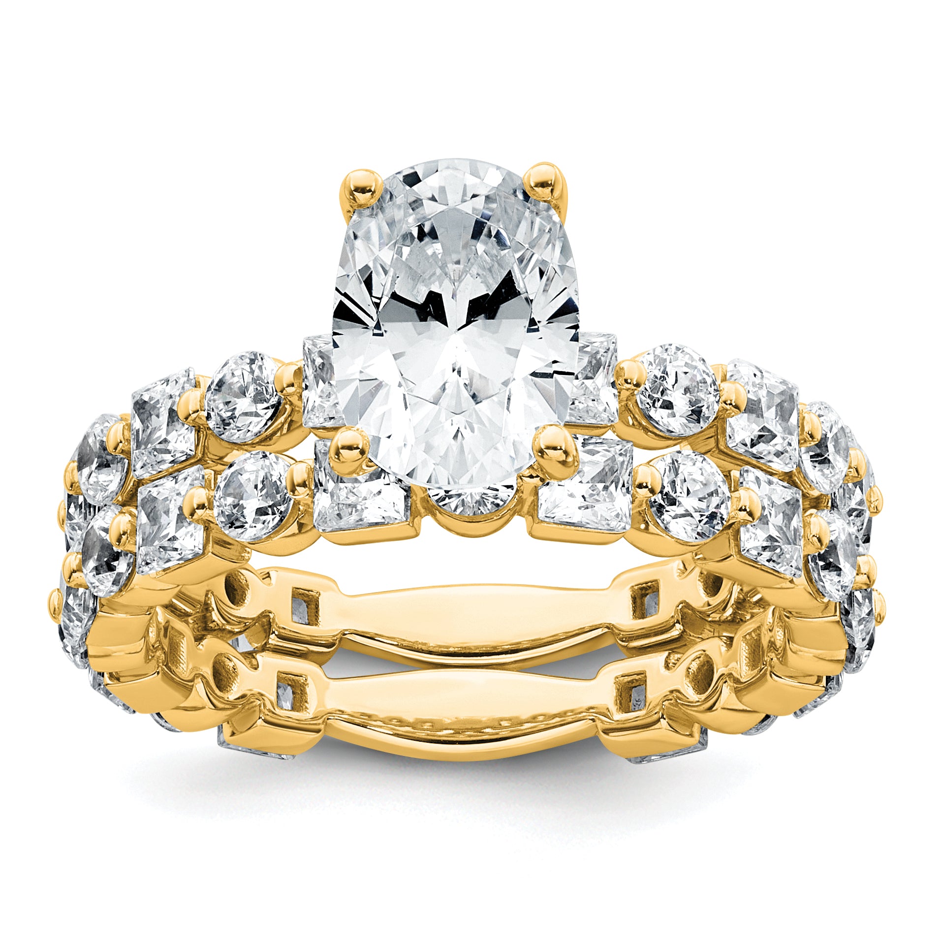 14k 3 carat Certified Lab Grown Diamond VS+ F+ Oval Complete Engagement Ring