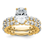 14k 3 carat Certified Lab Grown Diamond VS+ F+ Oval Complete Engagement Ring