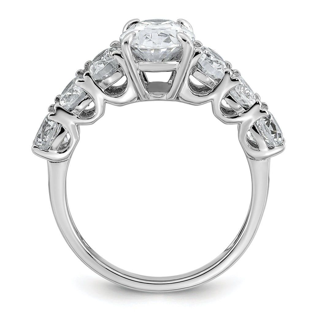 14k White Gold 3 7/8 carat Lab Grown Diamond VS+ F+ Oval Complete Engagement Ring