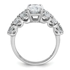 14k White Gold 3 7/8 carat Lab Grown Diamond VS+ F+ Oval Complete Engagement Ring