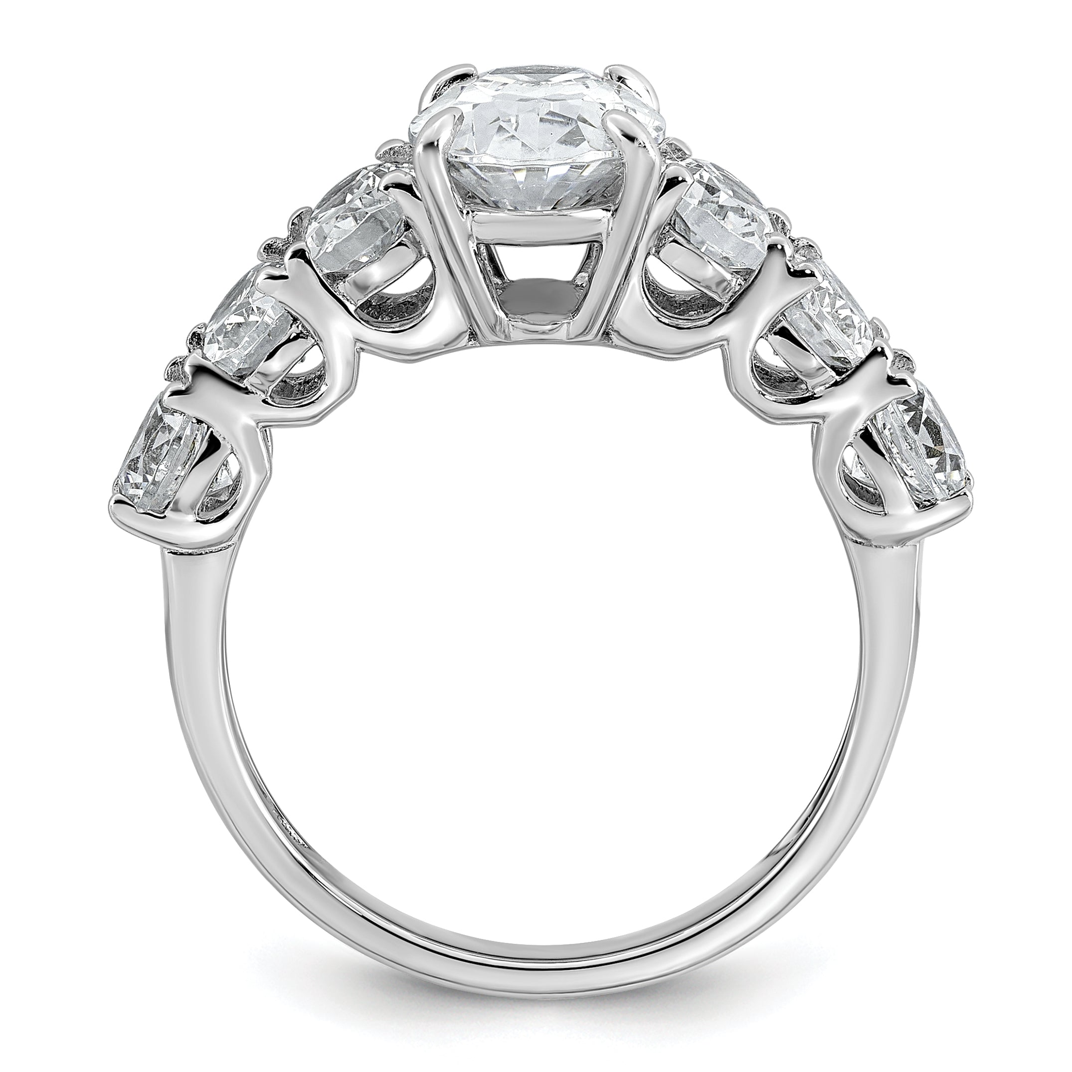 14k White Gold 3 7/8 carat Lab Grown Diamond VS+ F+ Oval Complete Engagement Ring