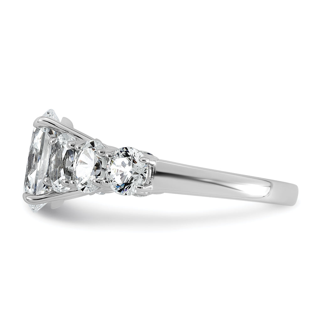 14k White Gold 3 7/8 carat Lab Grown Diamond VS+ F+ Oval Complete Engagement Ring