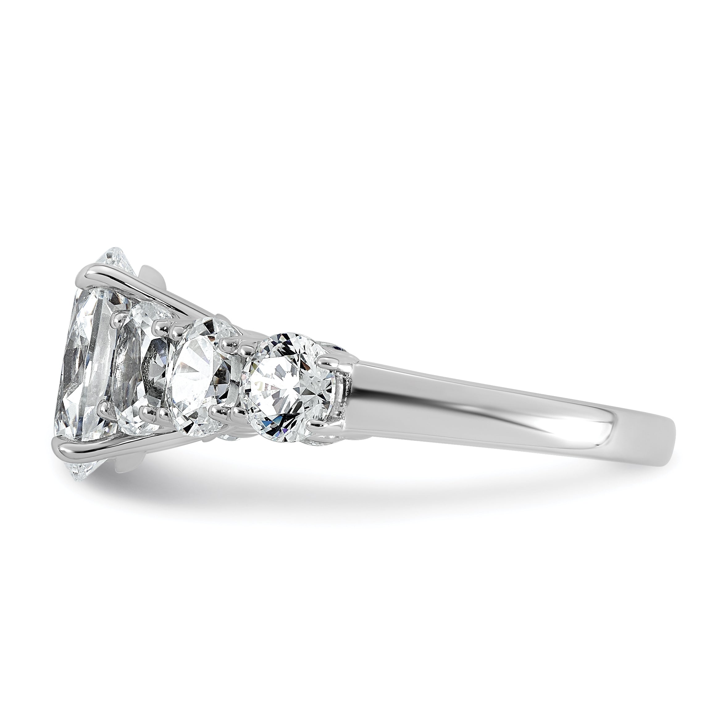 14k White Gold 3 7/8 carat Lab Grown Diamond VS+ F+ Oval Complete Engagement Ring