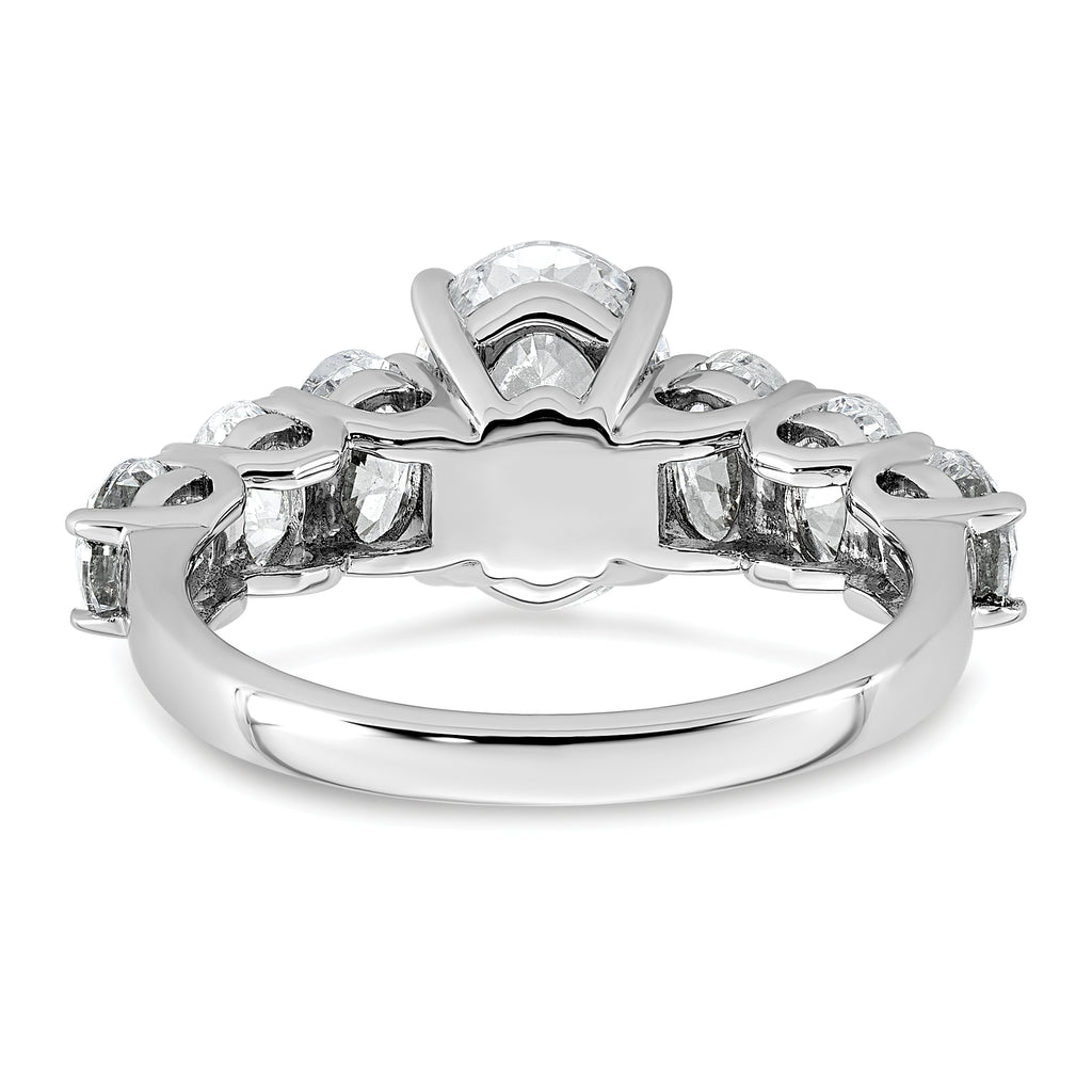 14k White Gold 3 7/8 carat Lab Grown Diamond VS+ F+ Oval Complete Engagement Ring
