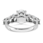 14k White Gold 3 7/8 carat Lab Grown Diamond VS+ F+ Oval Complete Engagement Ring