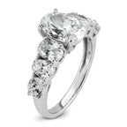 14k White Gold 3 7/8 carat Lab Grown Diamond VS+ F+ Oval Complete Engagement Ring