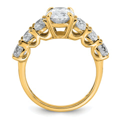 14k 3 7/8 carat Lab Grown Diamond VS+ F+ Oval Complete Engagement Ring