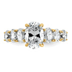 14k 3 7/8 carat Lab Grown Diamond VS+ F+ Oval Complete Engagement Ring