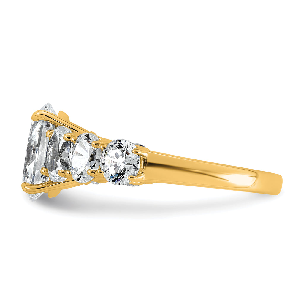 14k 3 7/8 carat Certified Lab Grown Diamond VS+ F+ Oval Complete Engagement Ring