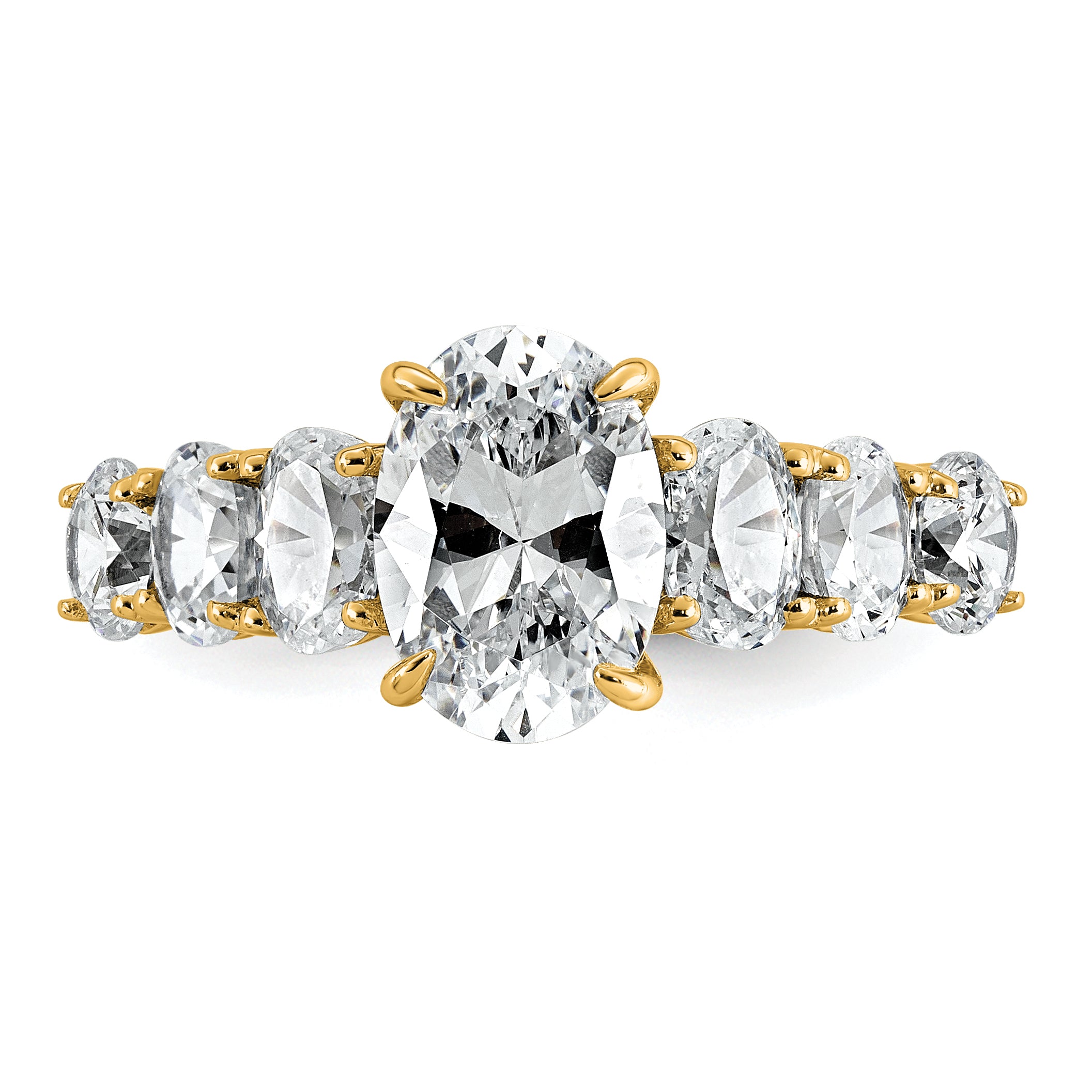 14k 3 7/8 carat Certified Lab Grown Diamond VS+ F+ Oval Complete Engagement Ring