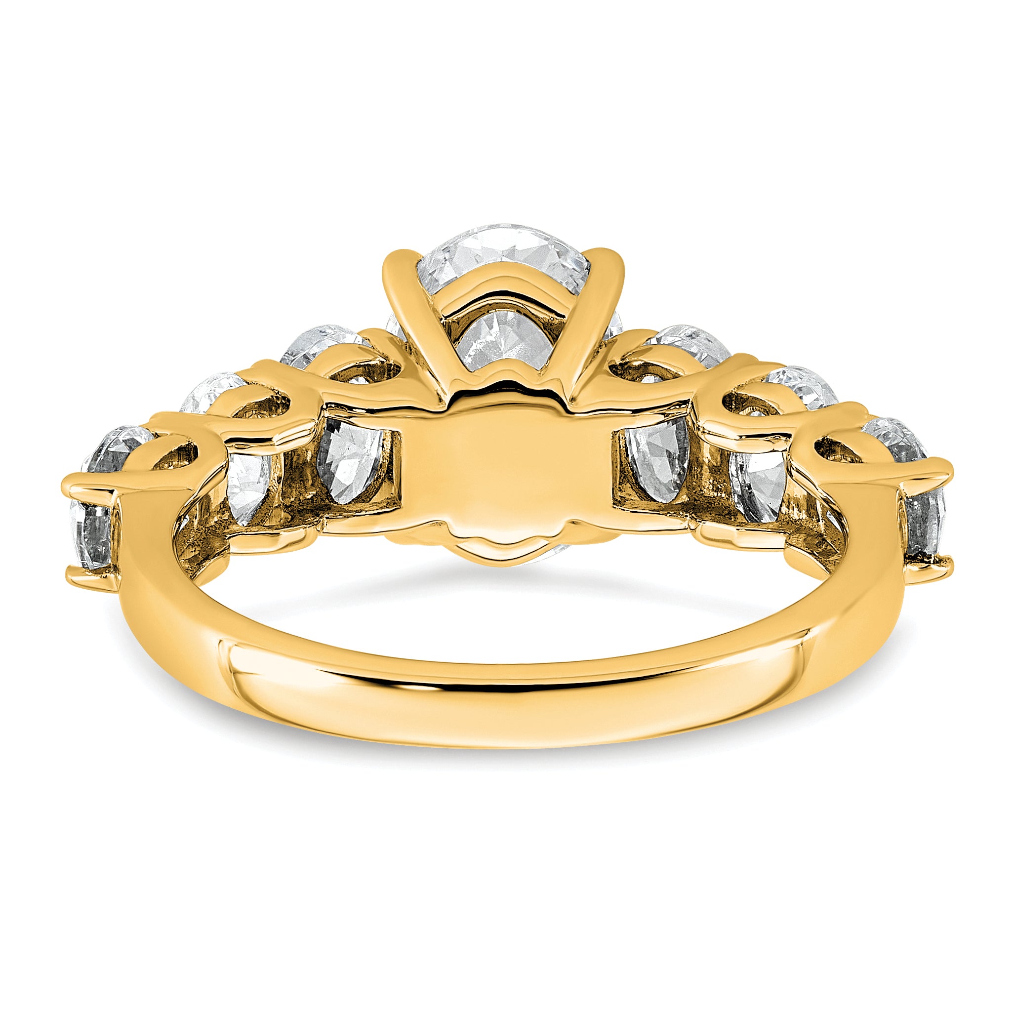 14k 3 7/8 carat Certified Lab Grown Diamond VS+ F+ Oval Complete Engagement Ring