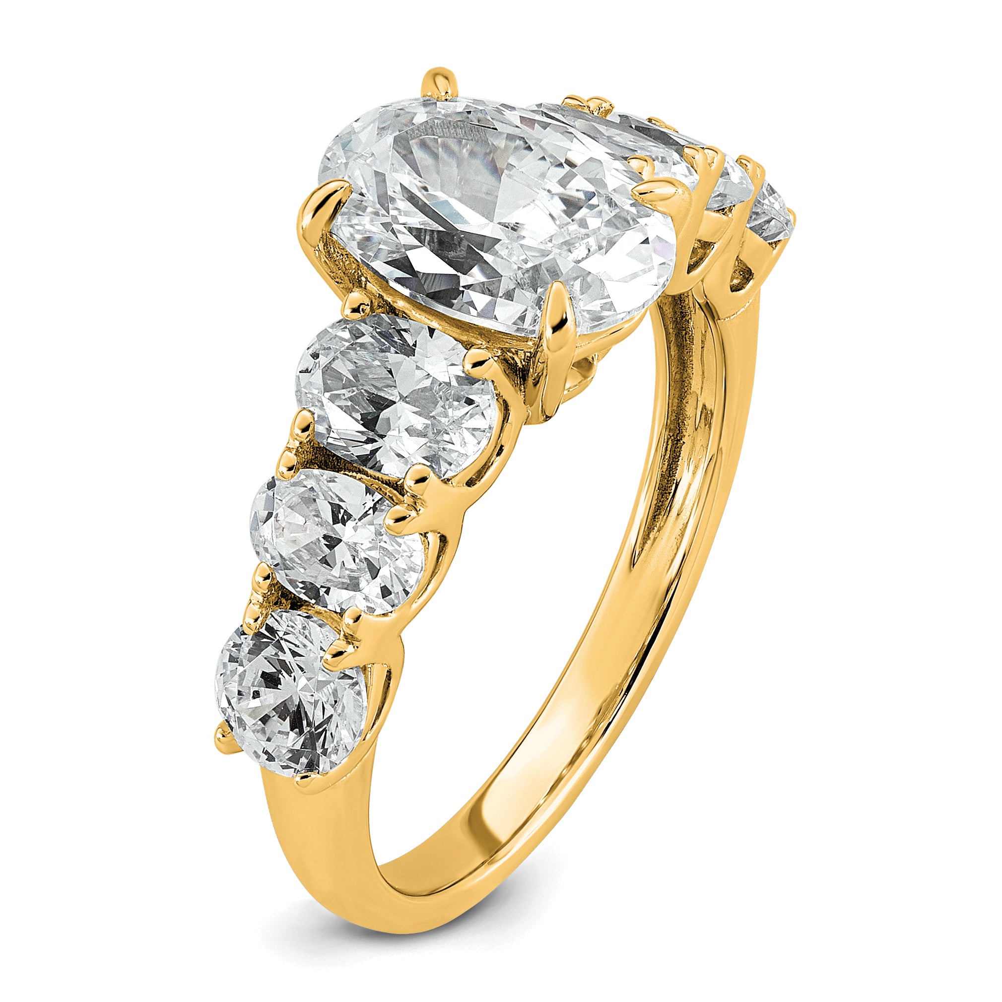 14k 3 7/8 carat Certified Lab Grown Diamond VS+ F+ Oval Complete Engagement Ring