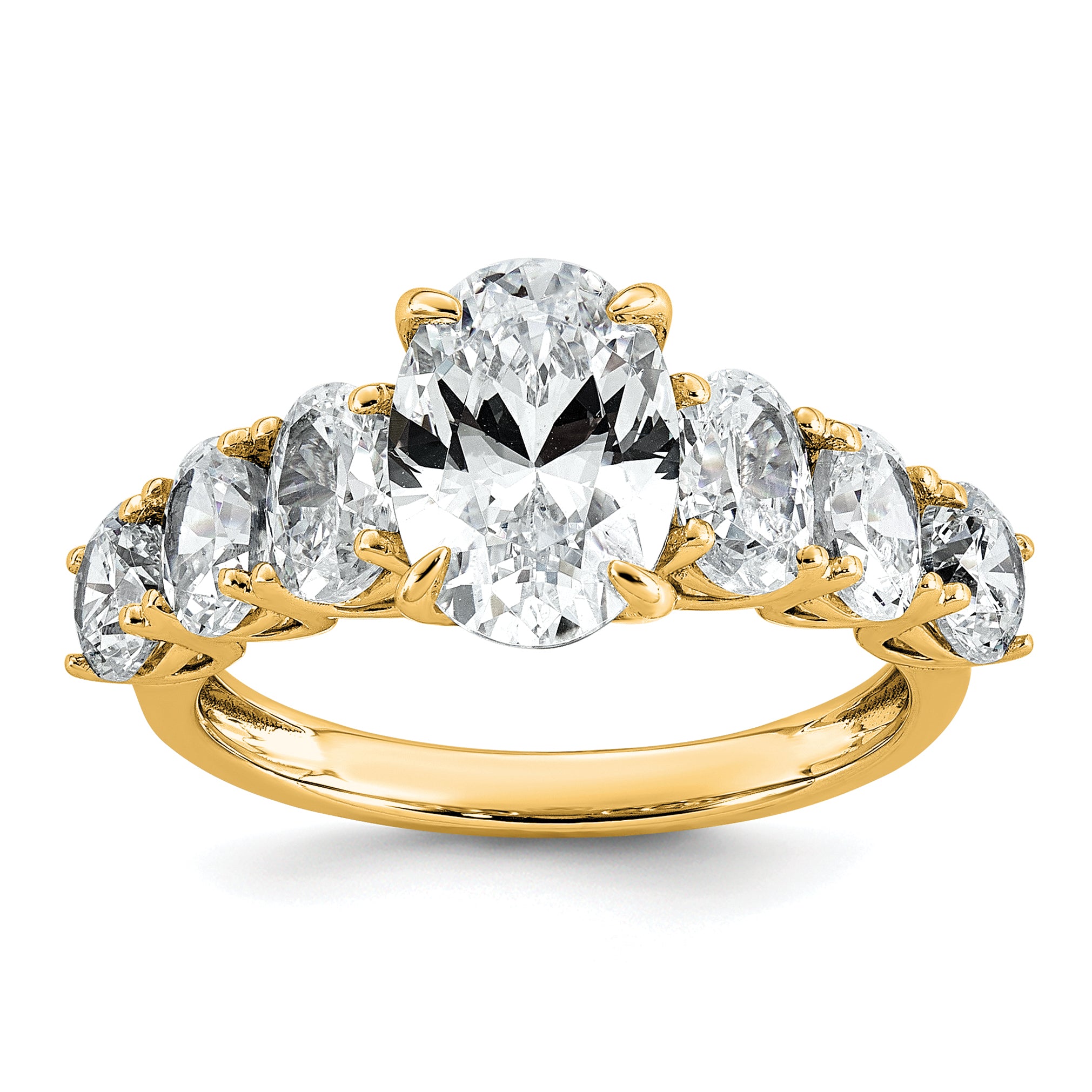 14k 3 7/8 carat Certified Lab Grown Diamond VS+ F+ Oval Complete Engagement Ring
