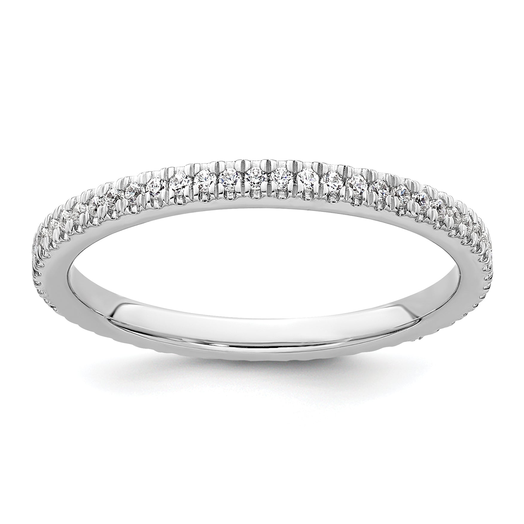 14k White Gold 1/4 carat Lab Grown Diamond VS+ F+ Complete Wedding Band Main image